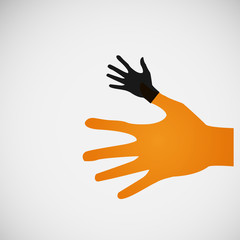 Vector flat icon hands. color abstraction eps