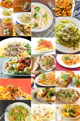 Pasta Food Collage