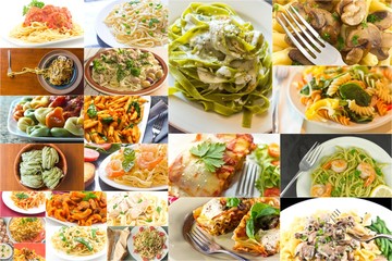 Pasta Food Collage