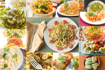 Pasta Food Collage