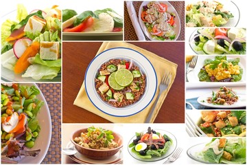 Healthy Salad Collage
