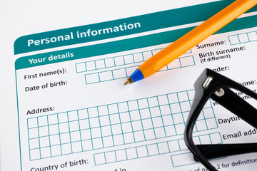 Personal information form