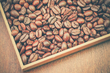 Coffee Beans with filter effect retro vintage style