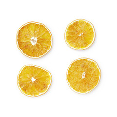 Fototapeta na wymiar dried slices of orange isolated on white 