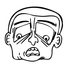 Ugly man with funny expression