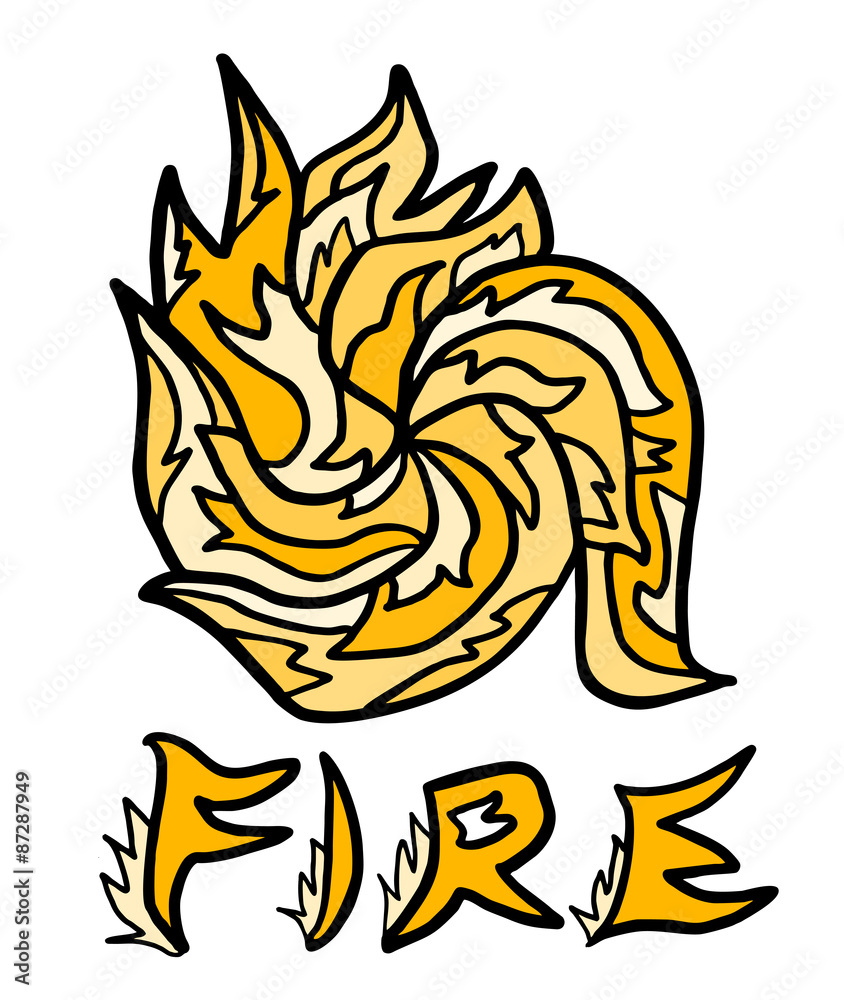 Sticker fire symbol