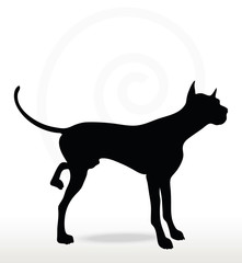 dog silhouette in leg raised pose