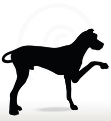 dog silhouette in shake hands pose