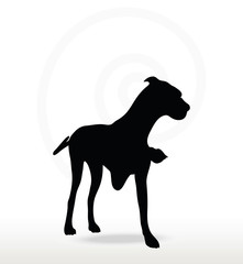 dog silhouette in shake hands pose