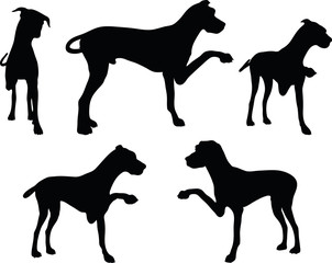 dog silhouette in shake hands pose