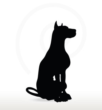 dog silhouette in sitting pose