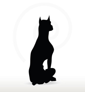 dog silhouette in sitting pose