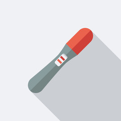 Pregnancy Test Icon. Flat Vector Icon With Long Shadow Design Co