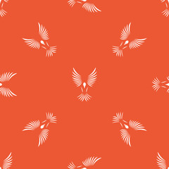 Orange flying bird pattern