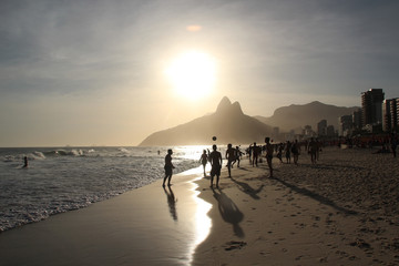 Ipanema Beach Rio de Janeiro Brazil Sunset
