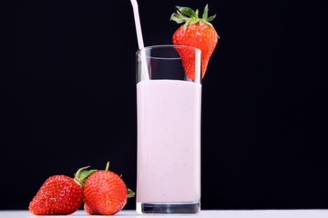 Glass with berry cocktail