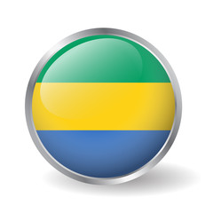 Gabon flag button vector