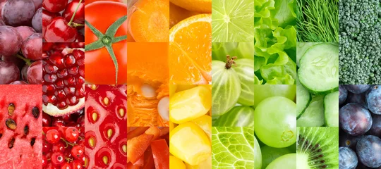 Keuken spatwand met foto Color fruits, berries and vegetables © seralex