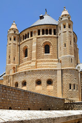 Fototapeta na wymiar Dormition abbey on Mount Zion, Jerusalem, Israel