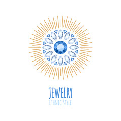 Elegant gemstones vector jewelry decoration.