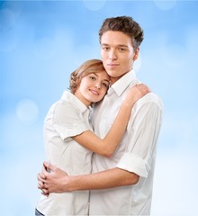 Obraz premium Young Couple, Couple, Embracing.
