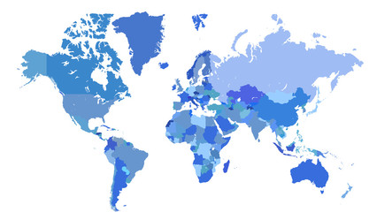 Fototapeta na wymiar blue world map 