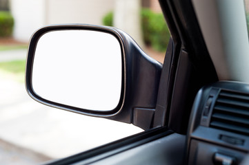 Car side mirror with copy space