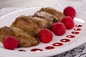 chicken liver with raspberry sauce