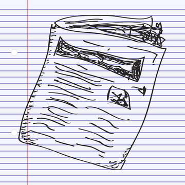 Simple doodle of a newspaper
