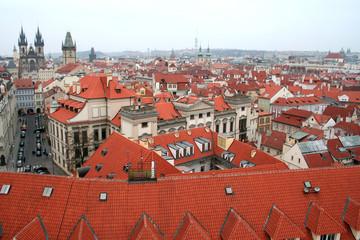 Fototapeta na wymiar Prague in the red - as you is beautiful!