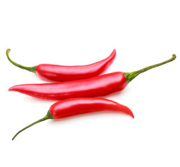 red chili or chilli cayenne pepper isolated on white  background