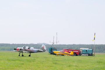 Fototapeta premium The image of a sport propeller airplane