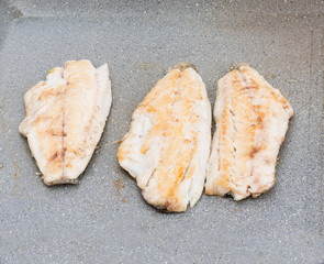 Fillets fish grilled close-up