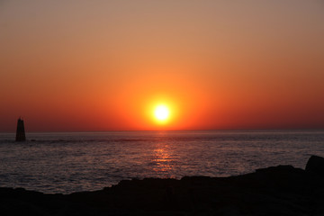 couché de soleil sur le sémaphore de la pointe du but