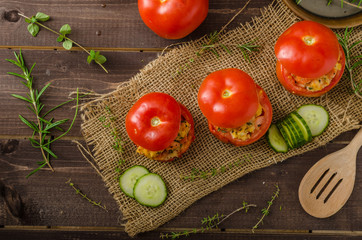 Grilled tomatoes stuffed