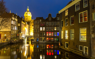 Naklejka premium Amsterdam at night