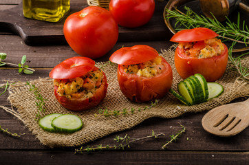 Grilled tomatoes stuffed