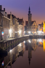 Fototapeta na wymiar Bruges, Belgium at night