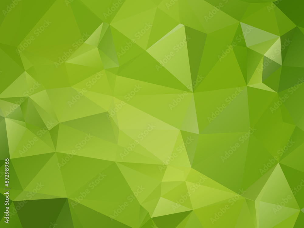 Wall mural green triangular triangle abstract background