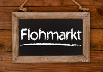 Flohmarkt Holzschild