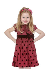 Smiling Caucasian girl with long hair