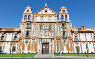 Fototapeta na wymiar Cordoba - The baroque facade of church Convento de la Merced 