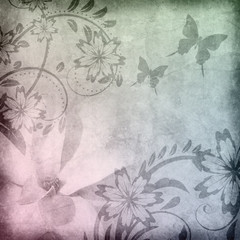 Old paper with floral pattern