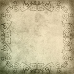 Old paper with floral pattern