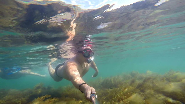 Snorkeling adventure in shallow waters of Black sea