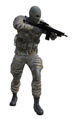 Soldier With Machine Gun