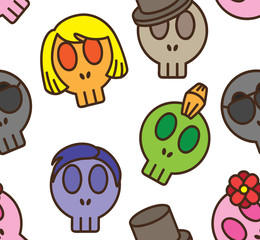 cute skull seamless background