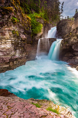 Fototapeta na wymiar Saint Mary Falls at Glacier National Park - USA