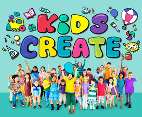 Kids Create Cretivity Design Ideas Colorful Concept