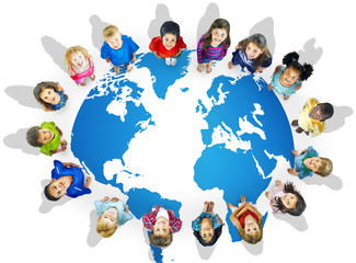 Naklejka premium Global Globalization World Map Environmental Concservation Conce